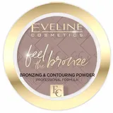 Eveline Cosmetics Feel The Bronze - Weiches Kontur- und Bräunungspuder mit Schokoladenduft, Dual Shades für alle Hauttypen