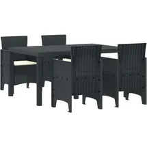 vidaXL Garten Essset mit Kissen Anthrazit Poly Rattan
