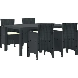 vidaXL Garten Essset mit Kissen Anthrazit Poly Rattan