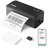 KNAON Etikettendrucker Bluetooth, DHL 4x6 Labeldrucker Versandetiketten Drucker, Label Printer Thermodrucker für Etsy, Shopify, Amazon, Schwarz