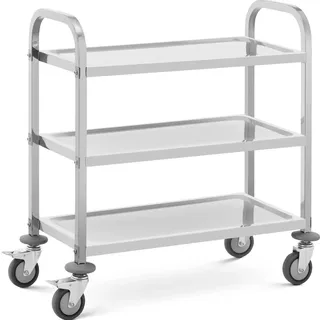 Royal Catering Servierwagen - Edelstahl 3 Borde - Ablagen: 69 x 34 cm - 300 kg