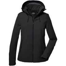 KILLTEC Damen Softshelljacke Softshell Jacke mit abzippbarer Kapuze Damen Softshelljacke wasserabweisend, Winddicht, atmungsaktiv 00200-schwarz 38