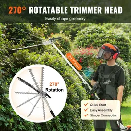 Vevor 6-in-1 Heckentrimmer Benzin-Heckenschere 33CC Langstielheckenschere 0,8L