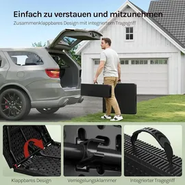Woltu Bierzeltgarnitur Campingtisch & 2 Bierbank mit Tragegriffe Klappbar