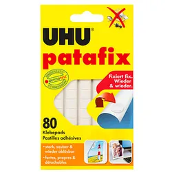 UHU patafix doppelseitige Klebepads 1,0 x 1,0 cm, 80 St.