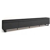 SKRAUT HOME Lowboard 320x57 cm Schwarz Melamin