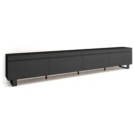SKRAUT HOME Lowboard 320x57 cm Schwarz Melamin