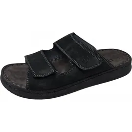 ROHDE Herren Pantoletten Clogs Leder Klettverschluss Alassio 6240, Größe:46 EU, Farbe:Schwarz