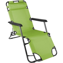 VCM, Liegestuhl, klappbare Sonnenliege Relaxliege Liegestuhl Hellgrün Klappliege Stahl (155 cm)