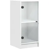 vidaXL Beistellschrank mit Glastüren, Sideboard mit Stauraum, Kommode für Wohnzimmer, Vitrine Anrichte, Modern, Weiß Holzwerkstoff