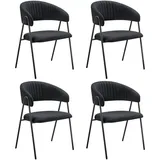 Tectake tectake® Armlehnstuhl, Webstoff, gepolstert, schlanke Stahlbeine, 60 x 58 x 85 cm