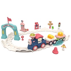 Diakakis Spielzeug-Eisenbahn Zug Spielzeug Dampflok Waggons Schiene Licht Sound bunt