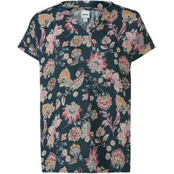 Baumwoll-Bluse, Druck marine, 38