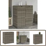 Gartenschrank Grau 105x55x113 Cm Poly Rattan - Outdoor-schrank - Gartenschrank - Stauraum - Gartenorganisation - Wetterfest