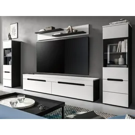 inn.furn Wohnwand in Weiß und Grau 272 cm Cooper