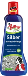 POLIBOY Silber Intensiv Pflege, Spezialpflege für einen glänzenden Eindruck, 200 ml - Flasche mit Quellschwamm