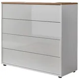 BMG Möbel Schubkastenkommode Mailand 3 Anrichte Sideboard für Schlafzimmer, Wohnzimmer und Garderobe, (Weiß/Artisan Eiche)