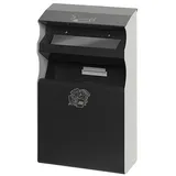 Proregal Eckiger Kombiascher mit Einwurfblende 15 Liter, HxBxT 54 x 30 x 14 cm Verzinkter Stahl Anthrazit