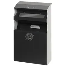 Proregal Eckiger Kombiascher mit Einwurfblende 15 Liter, HxBxT 54 x 30 x 14 cm Verzinkter Stahl Anthrazit