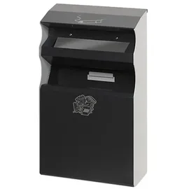 Proregal Eckiger Kombiascher mit Einwurfblende 15 Liter, HxBxT 54 x 30 x 14 cm Verzinkter Stahl Anthrazit