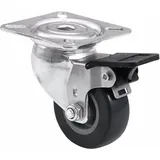 Roadinger Lenkrolle 50mm grau mit Bremse