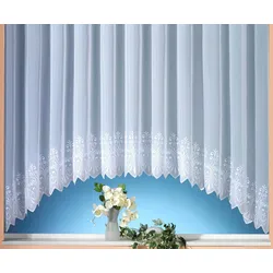 Gardine »Heidelberg«, (1 St.), echte Stickerei, Voile, transparent, C-Bogen, 1 Bordüre, Kante, Store, 23943343-1 weiß