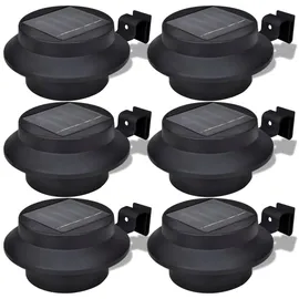 vidaXL Solarleuchte Kunststoff 15,0 cm 6x Schwarz