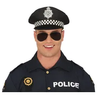 Fiestas Guirca Kostüm, Polizei Karnevalsmütze Spielspass Abenteuer Party Uniform Zubehör Fa schwarz