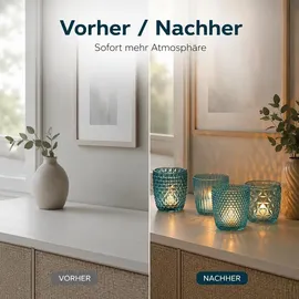 Boltze Windlicht Marilu Glas Türkis