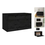 vidaXL Wandschrank Schwarz 60x30x35 cm Massivholz Kiefer