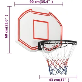 vidaXL Basketballkorb Weiß 90 x 60 x 2 cm