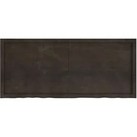 vidaXL Waschtischplatte Dunkelbraun 140x60x(2-4)cm Massivholz