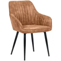 Riess-Ambiente Stuhl TURIN vintage hellbraun Ziersteppung edel Metallbeine Esszimmer