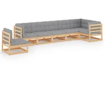 vidaXL 7-tlg. Garten-Lounge-Set mit Kissen grau
