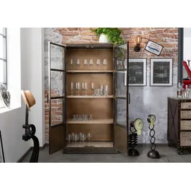 Massivmoebel24 Vitrine Mango 92 x 40 x 185 cm Braun