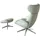 flexlux Relaxsessel FLEXLUX Leder 90 x 107 x 89 cm Weiß mit Kopfteil
