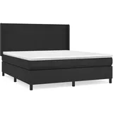 vidaXL Boxspringbett mit Matratze Schwarz 180x200 cm Kunstleder1466285
