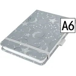 Sigel Notizblock »Jolie Cosmic Fantasy Grey« punktkariert A6+ Hardcover grau