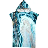 Highdi Handtuch Poncho Erwachsene Microfaser, Marmor Drucken Badeponcho Surf Damen/Herren Handtuch mit Kapuze Umziehhilfe Poncho Handtuch Strandtuch Bademantel für Surfing Swimming (Stil 8)