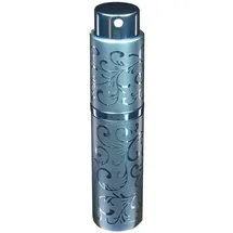 Fantasia Taschenzerstäuber mit Blumendekor, nachfüllbar für 8ml, eindrehbarer Zerstäuberkopf, Blau