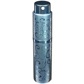 Fantasia Taschenzerstäuber mit Blumendekor, nachfüllbar für 8ml, eindrehbarer Zerstäuberkopf, Blau