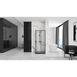 REA Punto Duschkabine 90 x 190 cm rechts Schwarz Sicherheitsglas