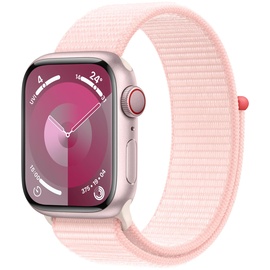 Apple Watch Series 9 GPS + Cellular 41 mm Aluminiumgehäuse rosé, Sport Loop hellrosa One Size
