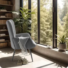 Tectake Sessel Hygge 72 x 76 x 100,5 cm anthrazit/schwarz