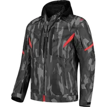 Rusty Stitches Dylan Textiljacke Schwarz/Grau/Rot S