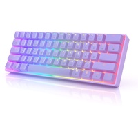GK61 Mechanische Gaming-Tastatur – 61 Tasten RGB beleuchtete LED-Hintergrundbeleuchtung, PC/Mac Gamer (Gateron Optical Yellow, Lavendel)