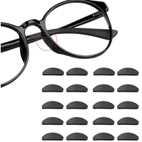 12 Paare Adhesive Nasenpads Anti Rutsch Silikon Brillen Pads für Gläser Sonnenbrille Brille (1 mm Schwarz)
