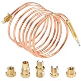 Thermoelement-set Gasthermoelement M6x0,75 M9-1,5m Gold-kupfer-farbe Für Gas-wassererhitzer, Boiler, Herde, Öfen Mit 5 Muttern