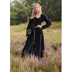 Battle Merchant Burgfräulein-Kostüm Spätmittelalter-Kleid Isabell Samt Cotehardie Schwarz schwarz 36 – S