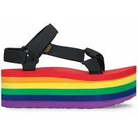 Teva Damen Flatform UNIVERSAL Stripe Womens Sandale, Black/Rainbow,39 EU - 39 EU